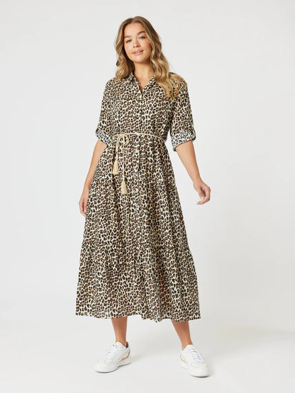Threadz Le Marais Button Up Print Dress - Animal