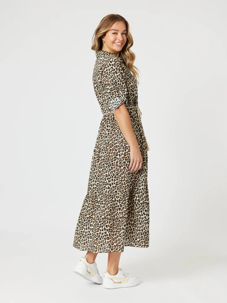 Threadz Le Marais Button Up Print Dress - Animal