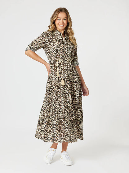 Threadz Le Marais Button Up Print Dress - Animal