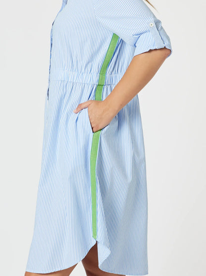 Threadz Skyler Stripe Dress - Blue/White