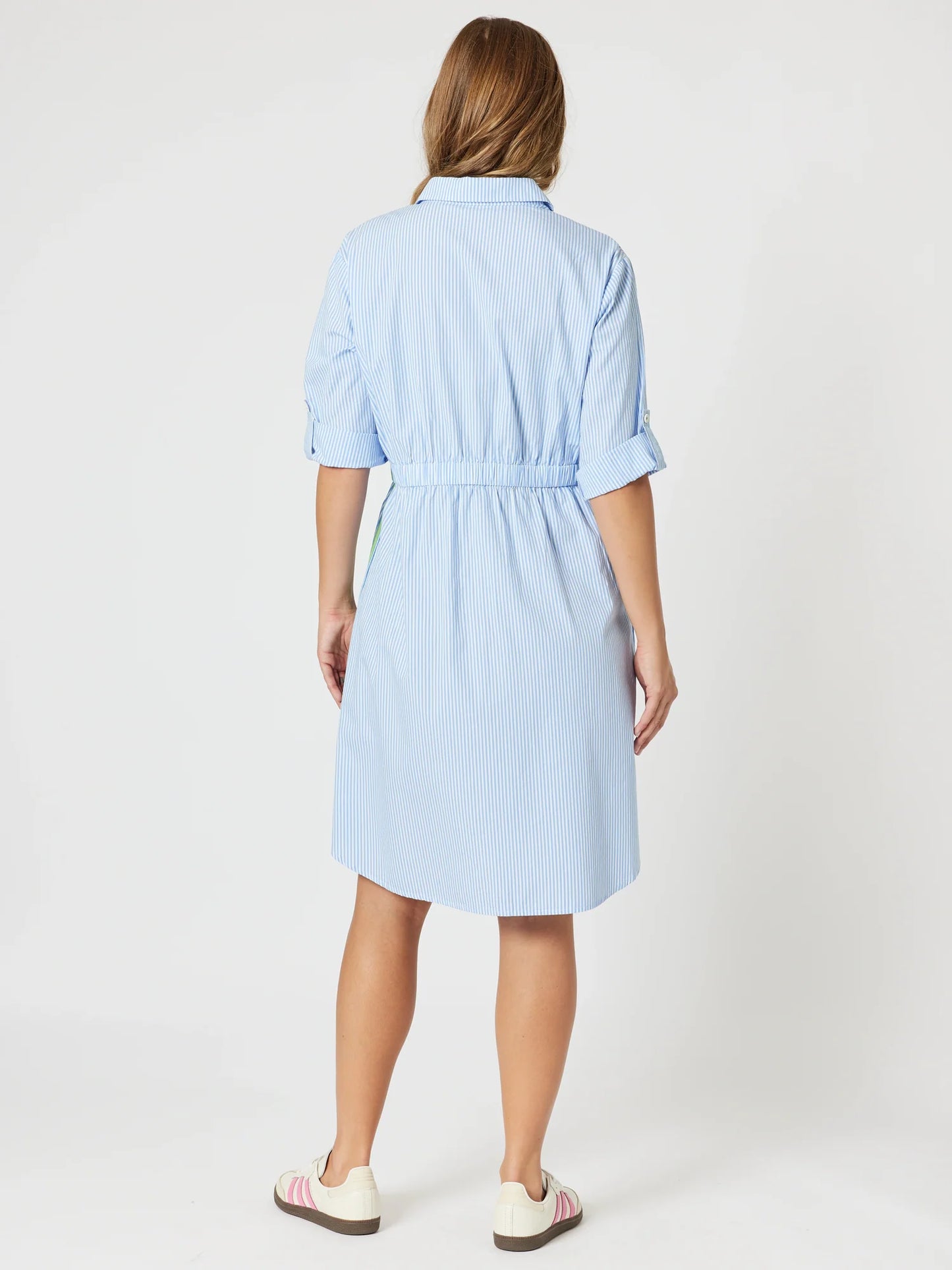 Threadz Skyler Stripe Dress - Blue/White
