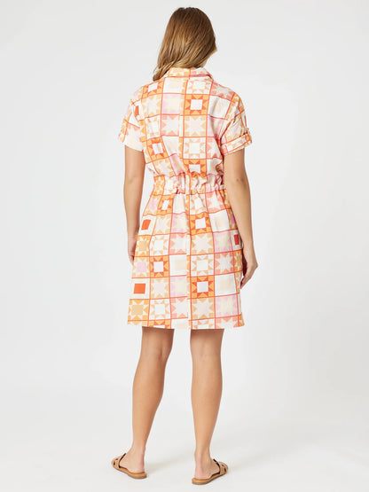 Threadz Corfu Print Dress - Mango Multi