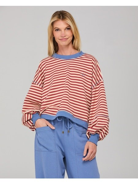 Boom Shankar Guru Sweater - Washed Maroon Stripe