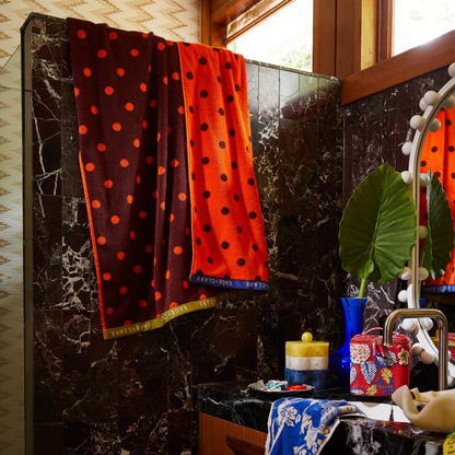 large orange cotton terry beach and bath towel | Sage & Clare