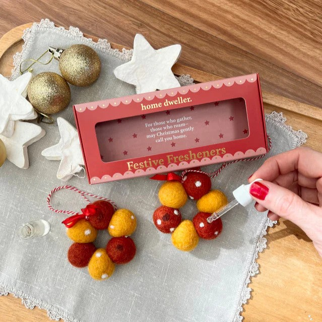 Home Dweller Festive Fresheners - POLKA DOTS - Reusable Scented Ornaments