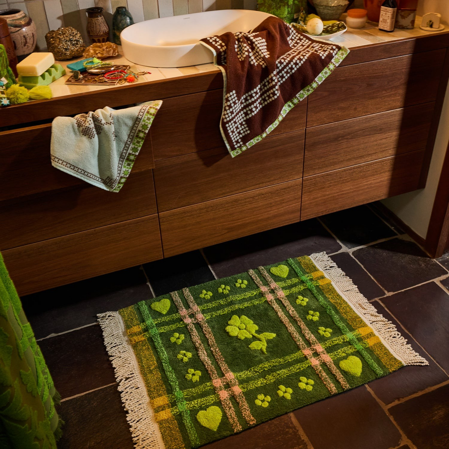 Sage & Clare Josephine Bath Mat - Hunter Green
