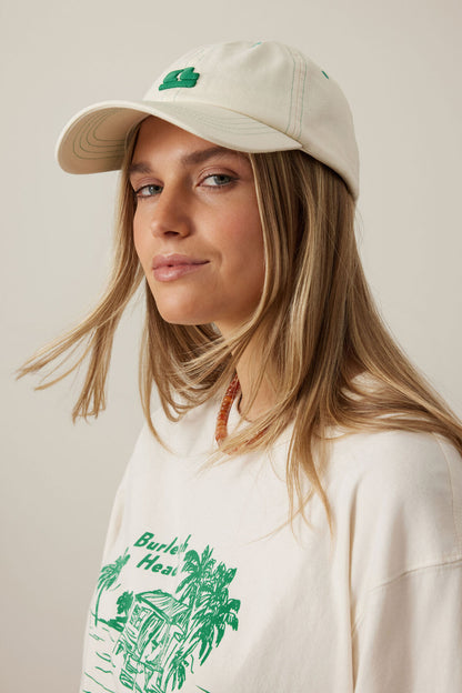 women’s cap Australia with embroidered logo in beige 