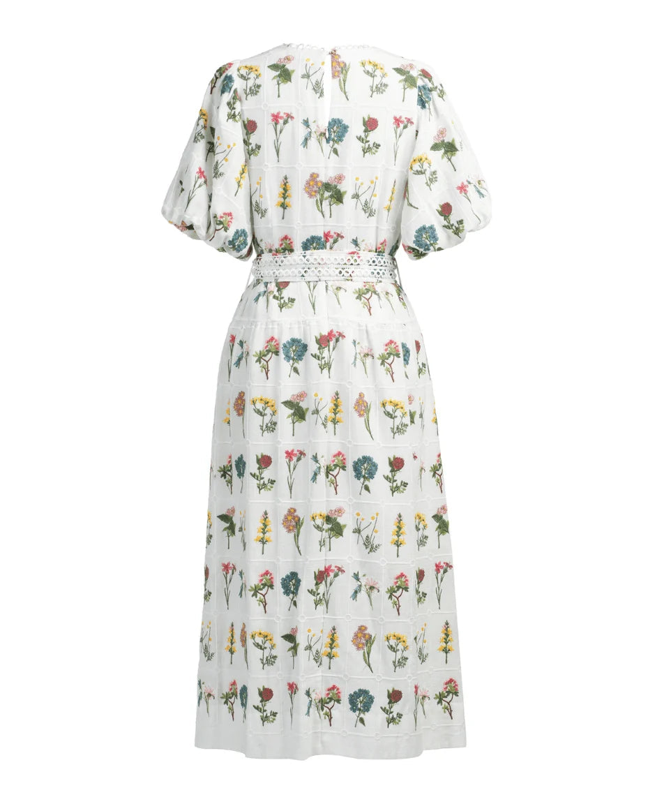 Emily Lovelock Christina Embroided Dress - White