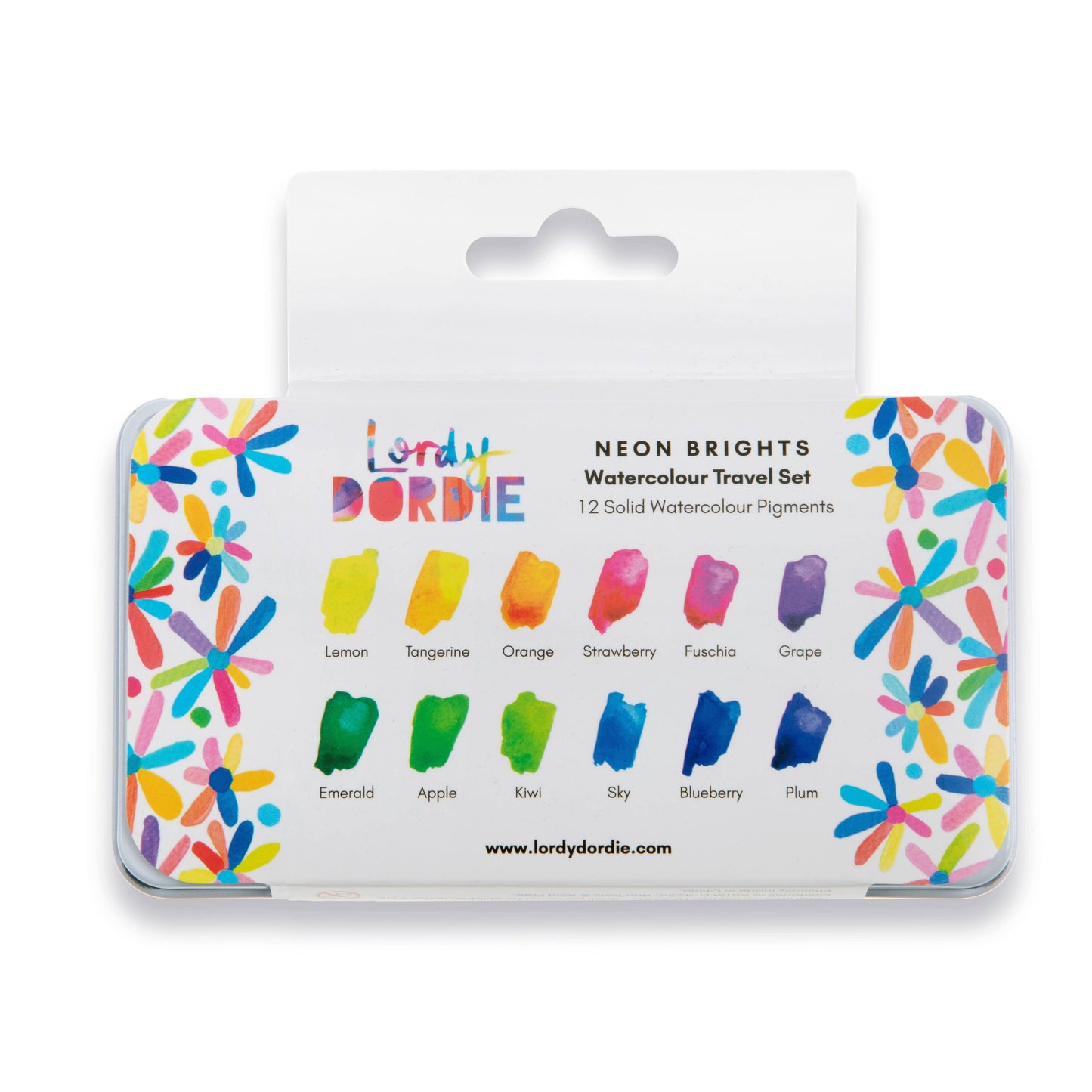 Lordy Dordie Neon Brights Watercolour Travel Palette Set