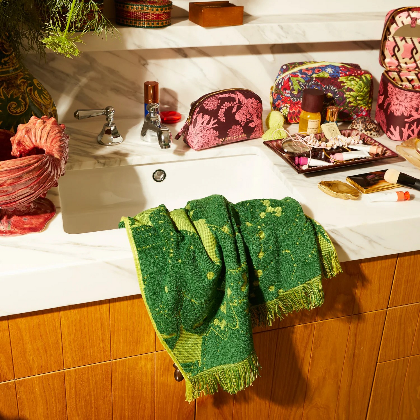 Sage & Clare Lucia Hand Towel - Kelp