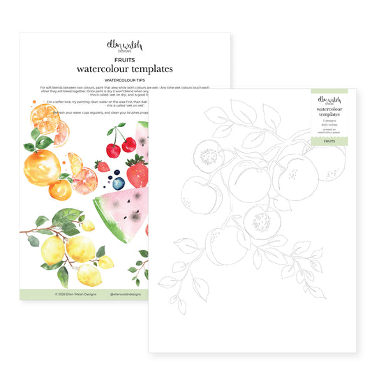 Ellen Walsh Watercolour Templates - Fruits