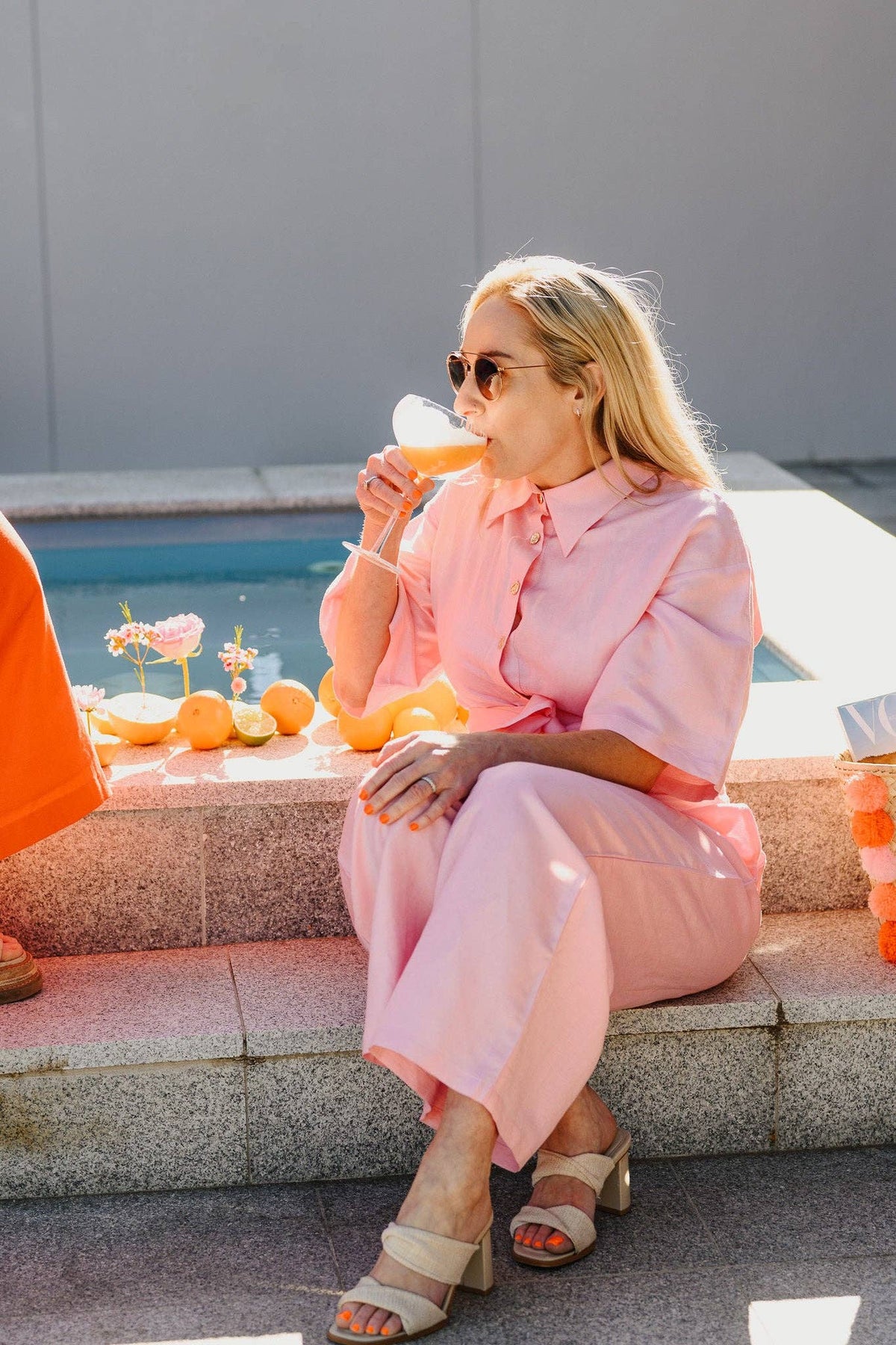 SAVVI Golden Hour Jumpsuit | Pale Pink Linen Jumpsuit | SAVVI the label