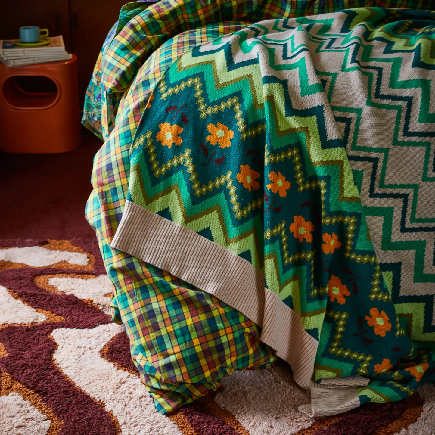 Sage & Clare Calina Cotton Knit Blanket - Verdant