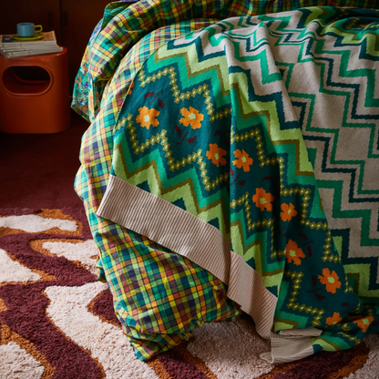 Sage & Clare Calina Cotton Knit Blanket - Verdant