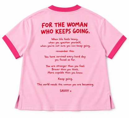 SAVVI She's Strong Tee  - Breast Cancer Awareness Campaign | PRESALE: 8