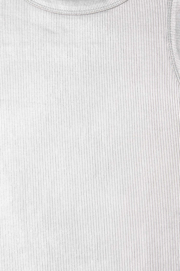 Never Fully Dressed Metallic Tank Top Silver