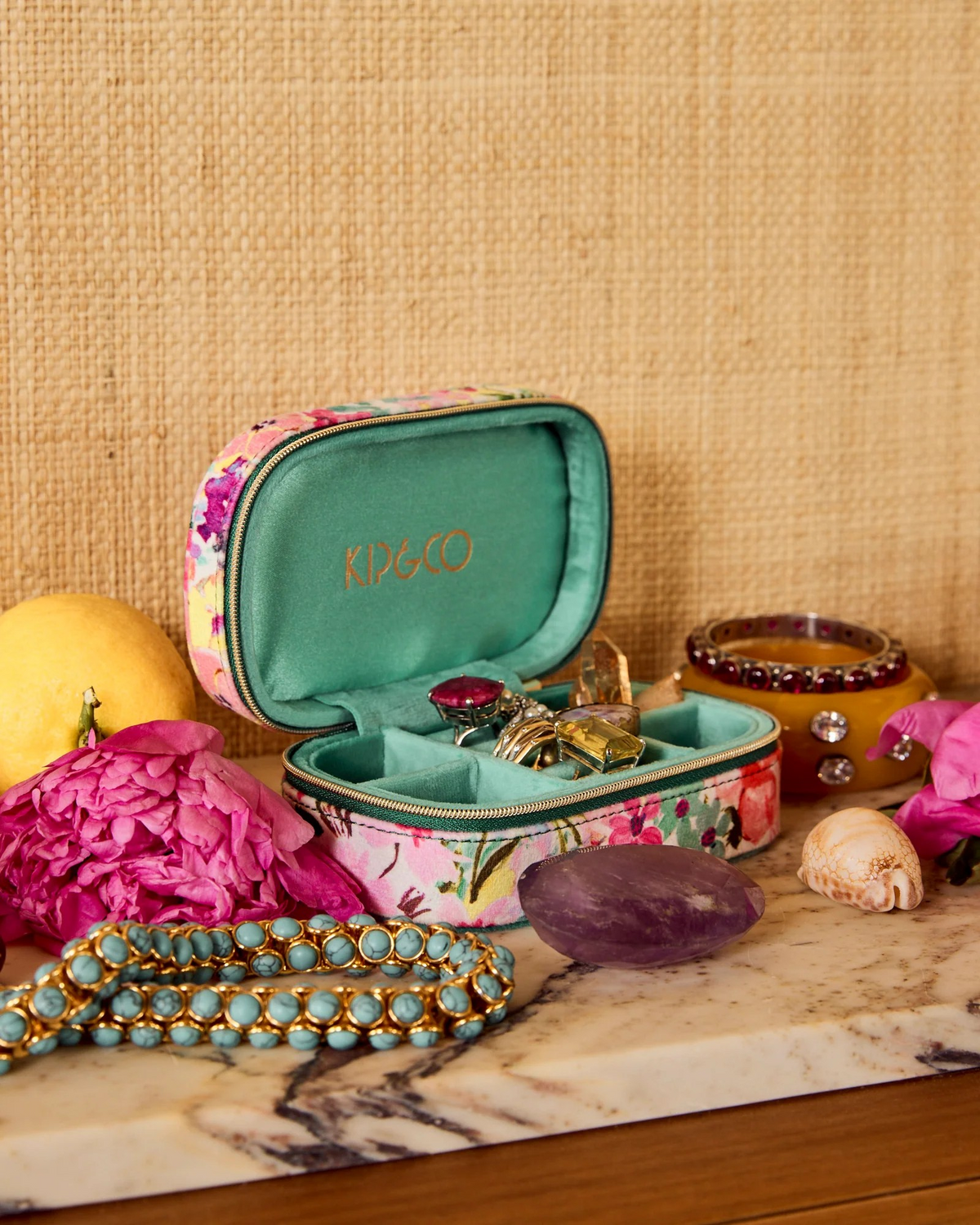 Kip and Co Alfresco Travel Velvet Jewellery Box