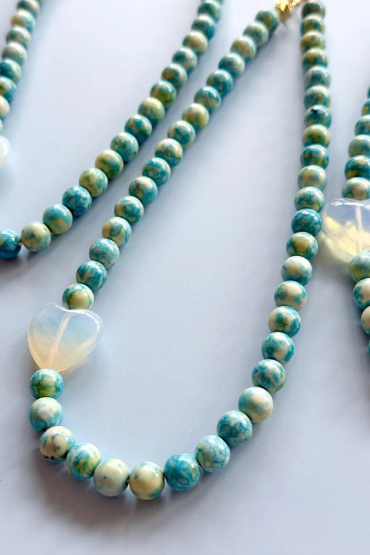 Mosk Melbourne Ocean Rainforest Gem Stone Necklace