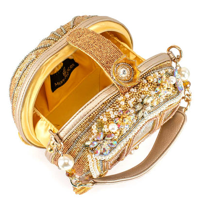 Dream Big Beaded Gold Carriage Handbag