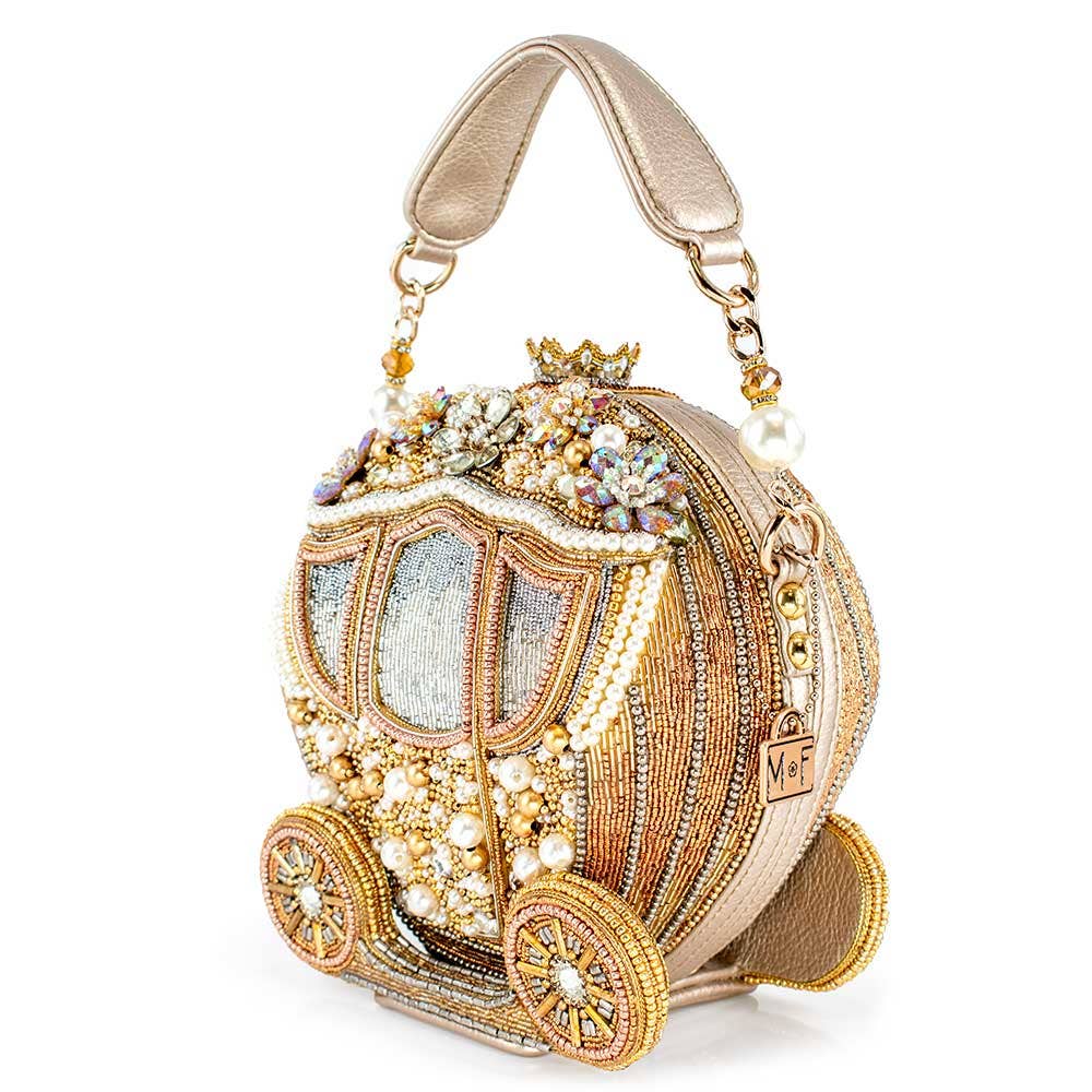 Dream Big Beaded Gold Carriage Handbag
