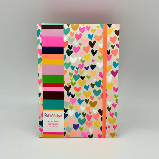 Paper Salad A5 Journal Notebook Hearts Bright Stationery