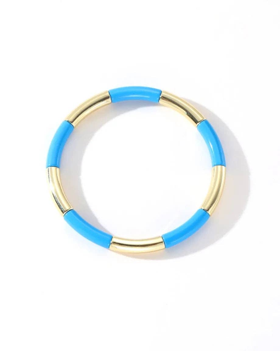 colourful enamel bracelet stack mixed metal jewellery