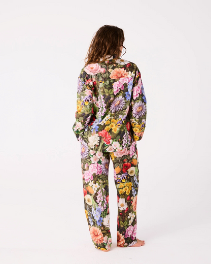 Kip and Co Cottage Garden Eden Cotton Long Sleeve Shirt & Pant Pyjama Set