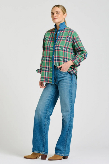 Shirty Helena Shirt - Sage Plaid