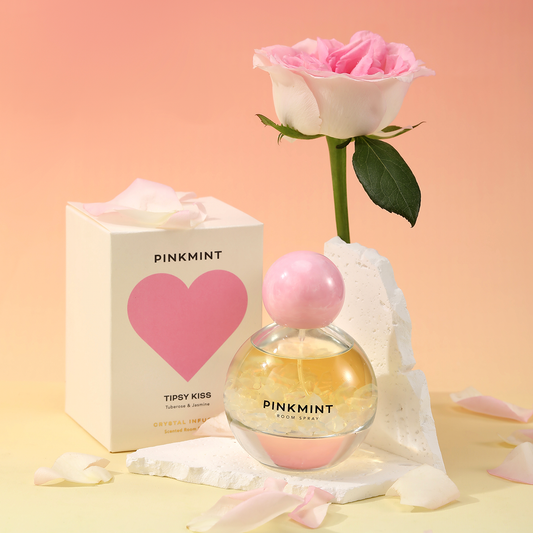 Opal crystal infused scented room & linen spray, floral jasmine & tuberose notes