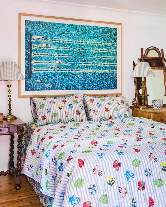 Kip and Co x Anna Spiro Malabar Floral Embroidered Quilt Cover and Pillow Case
