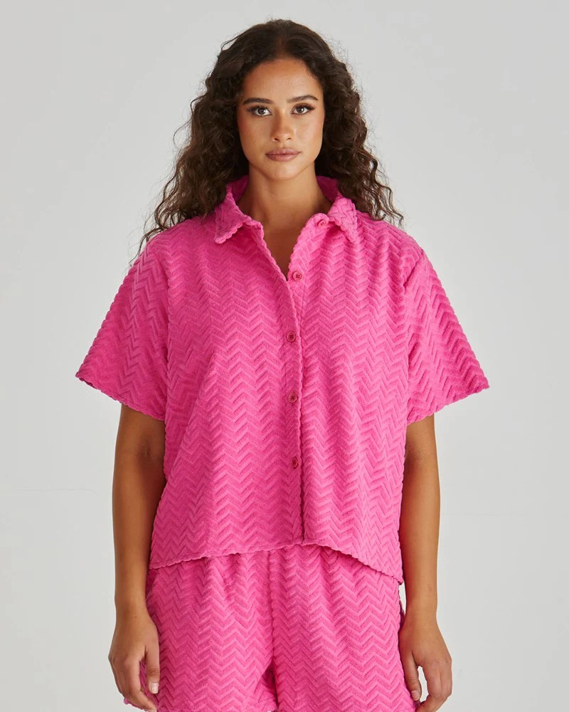 Sass Codi Shirt Pink Zig Zag