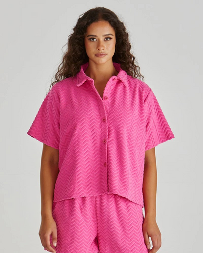 Sass Codi Shirt Pink Zig Zag