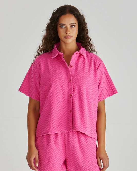Sass Codi Shirt Pink Zig Zag