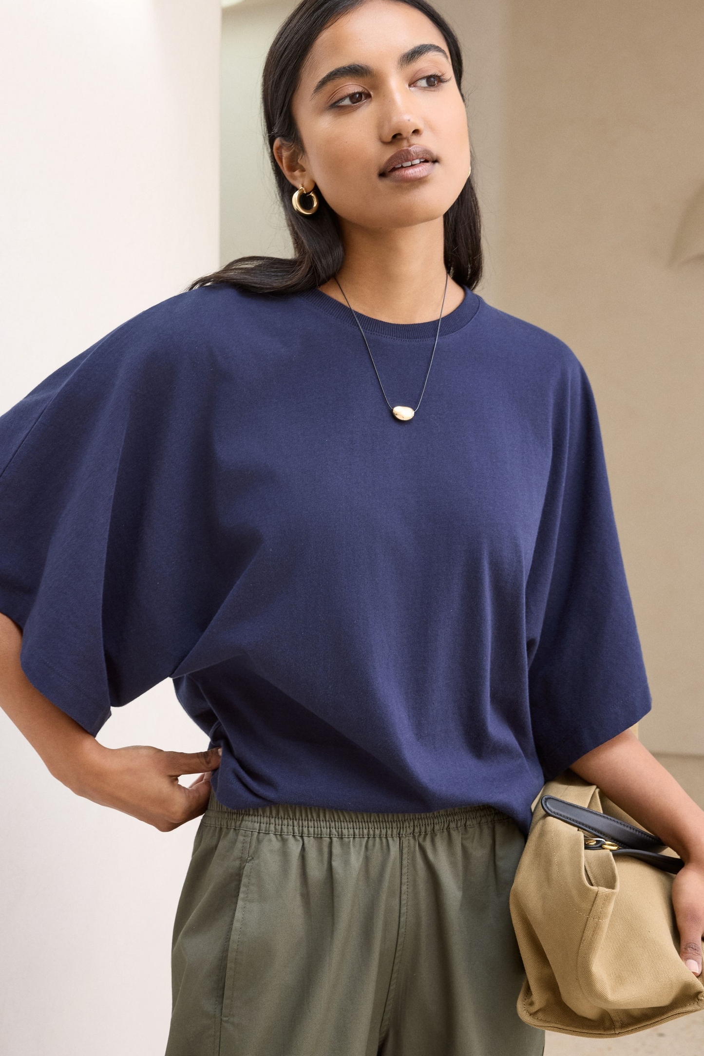 Ceres Life Lucy Relaxed Sleeve Tee - True Navy