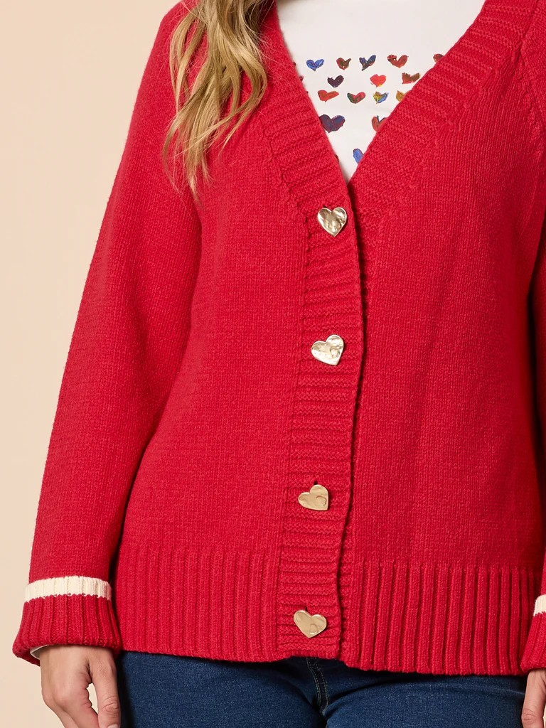 Threadz Back to Love knit Cardi - Red