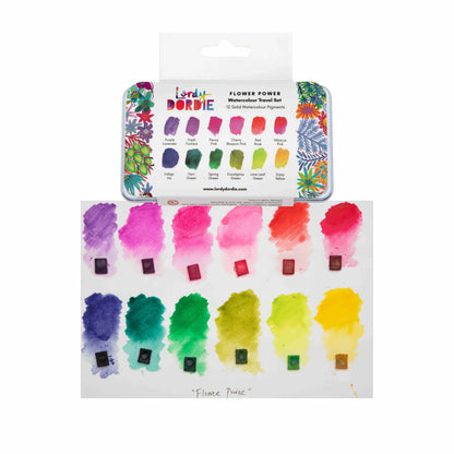 Lordy Dordie "Flower Power" Watercolour Travel Paint Set