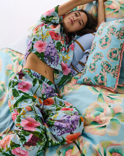 Kip and Co Spring In The Air Adult Organic Cotton Short Sleeve Shirt & Pant Pyjama Set