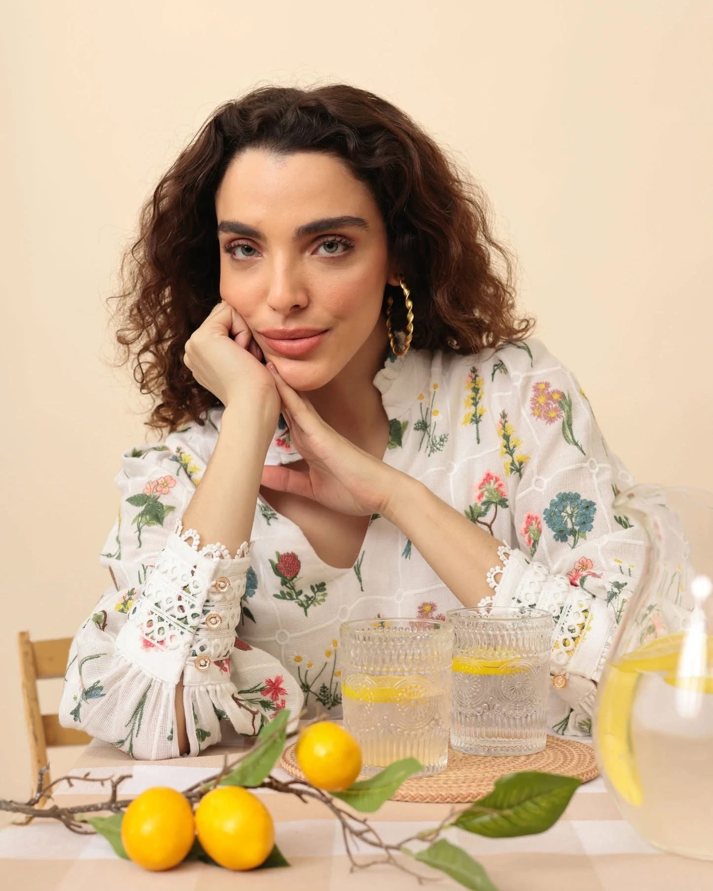 Emily Lovelock Hailey Embroided Blouse - White