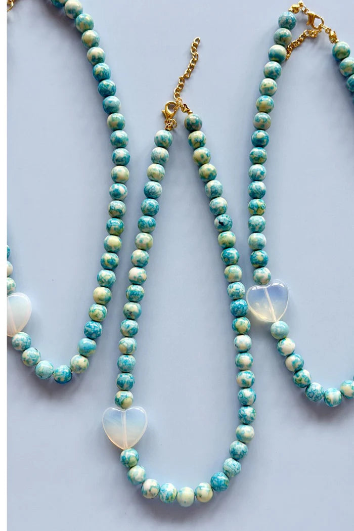 Mosk Melbourne Ocean Rainforest Gem Stone Necklace