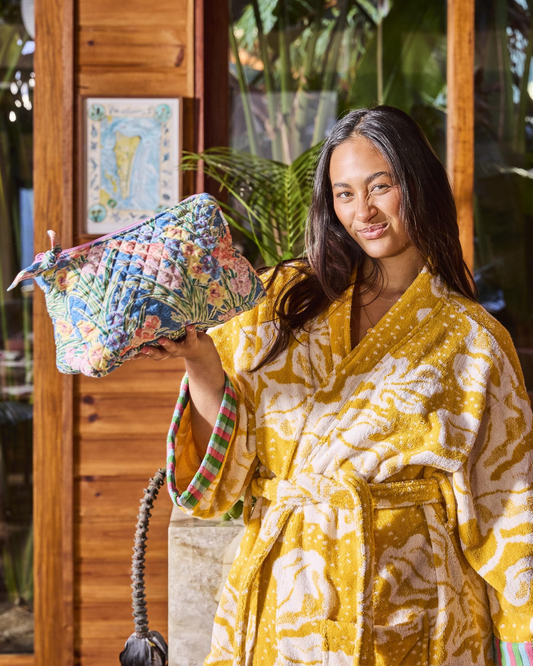 Kip and Co x Anna Spiro Gladiolus Quilted Cotton Toiletry Purse
