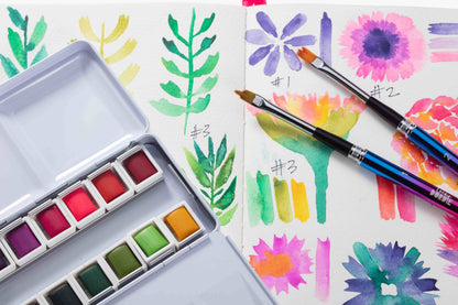 Lordy Dordie "Flower Power" Watercolour Travel Paint Set