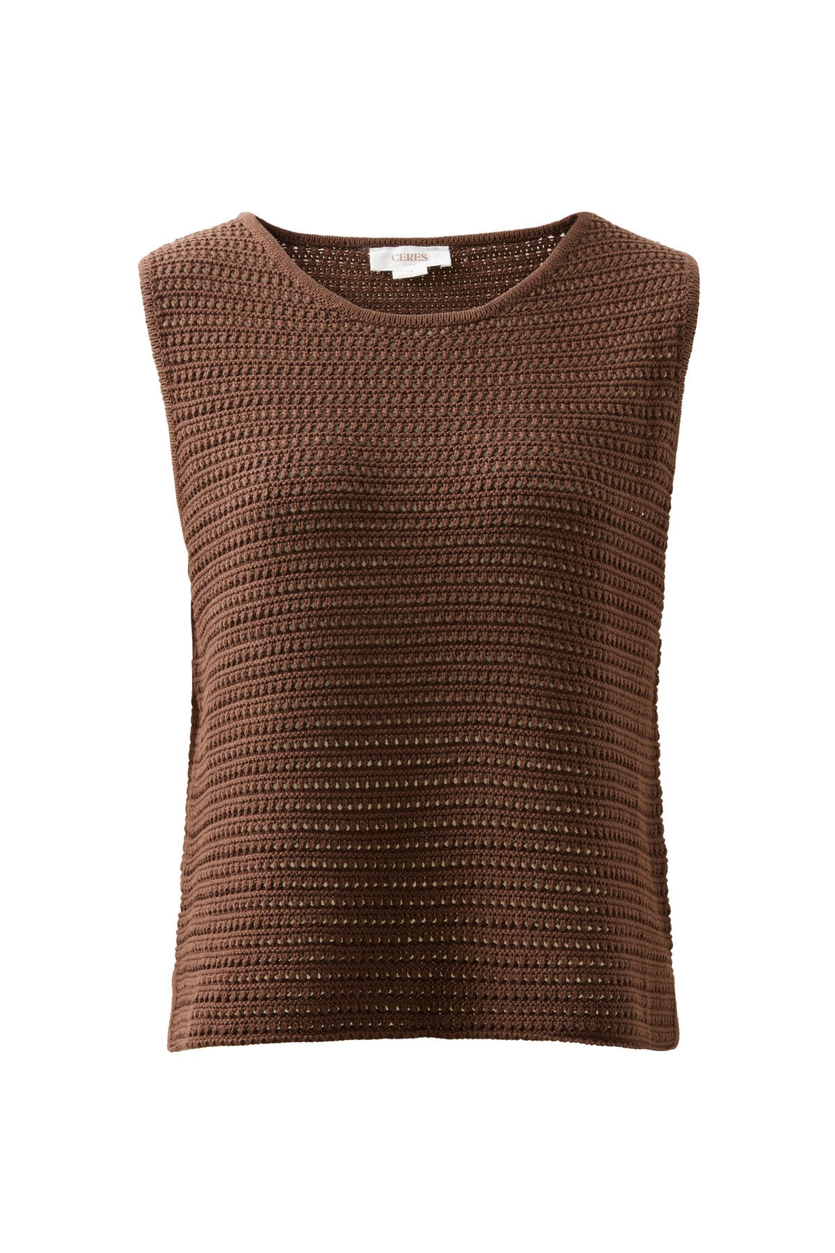 Ceres Life Margot Mesh Tank - Chocolate