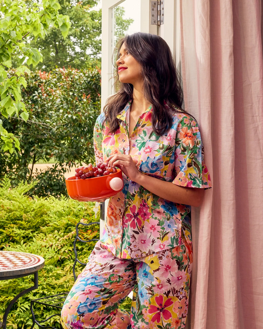 Kip and Co Alfresco Adult Organic Cotton Shirt and Pant Pyjama Set