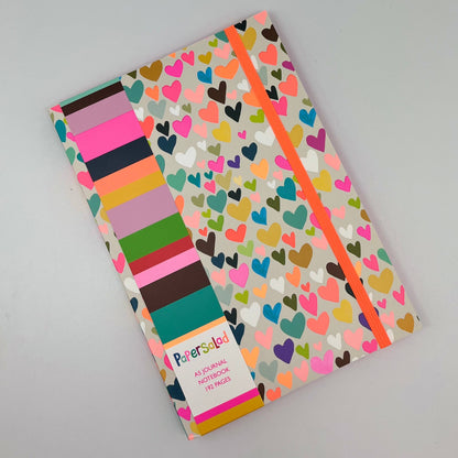 Paper Salad A5 Journal Notebook Hearts Bright Stationery