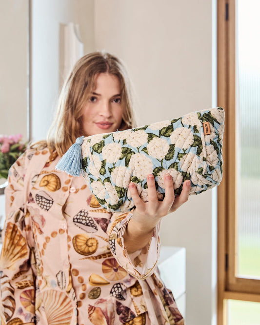 Kip and Co Hydrangea Blue Velvet Toiletry Bag