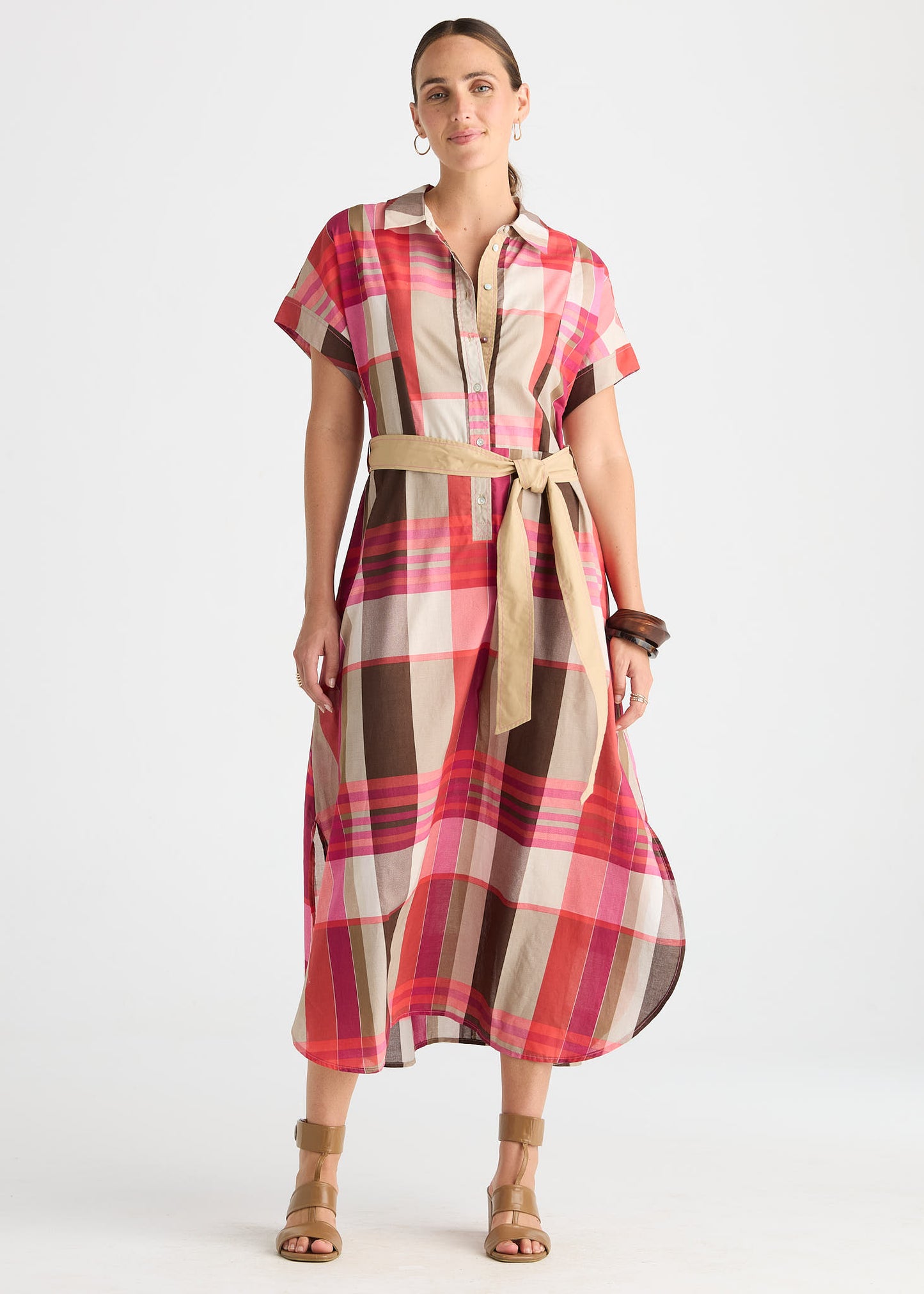 Zaket & Plover Checked Dress - Toast