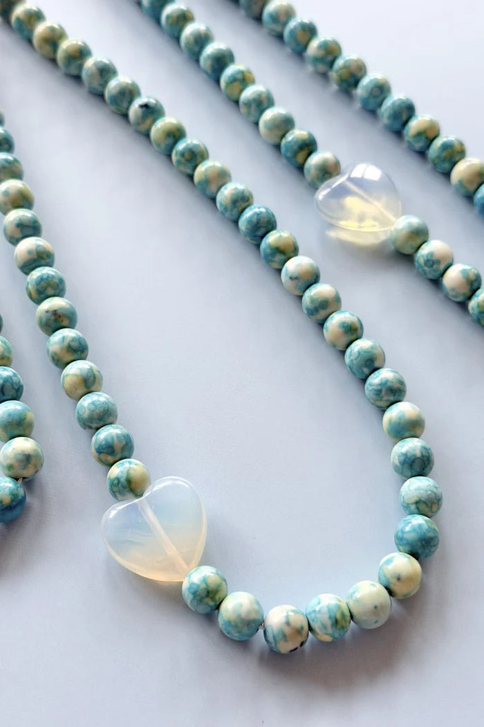 Mosk Melbourne Ocean Rainforest Gem Stone Necklace