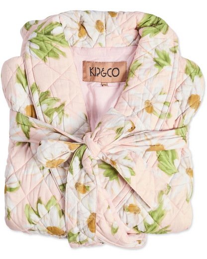 Kip and Co Sweet Daisy Quilted Cotton Robe - S/M - L/XL