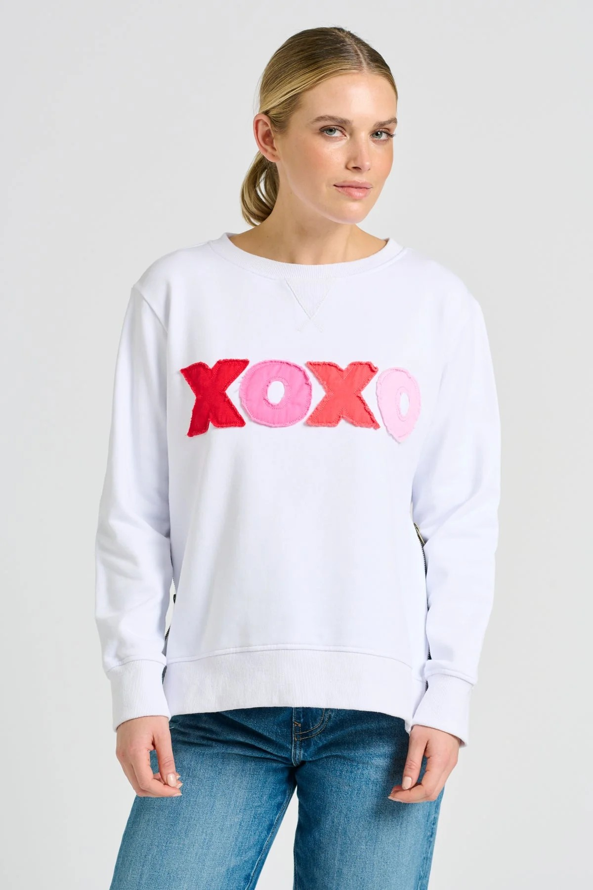 Shirty x EST Classic Zipside XOXO Sweatshirt - White Combo