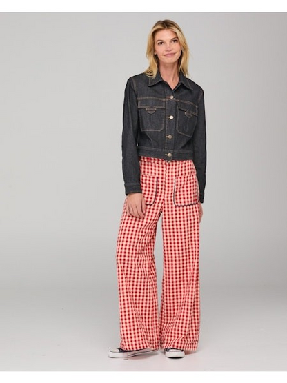 Boom Shankar Fay Pant - Red Seersucker | Womens Pants Online